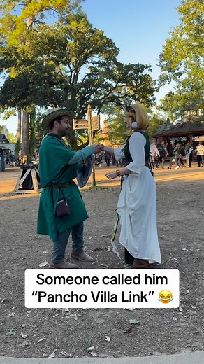 2.1K views · 11 comments | we pulled off his look with a 4 dollar belt and a 3 dollar thrift store sheet 﫡 everything else we had at home  #texasrenaissancefestival #legendofzelda #loz | Sarah Plays Dulcimer | Facebook