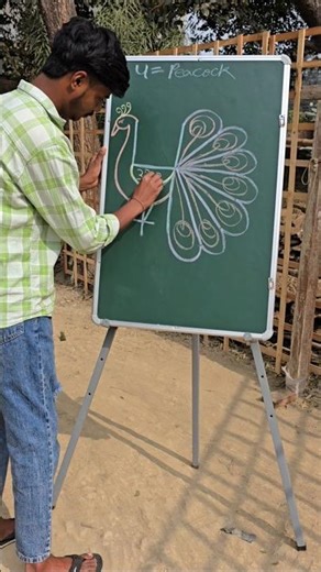 How to Draw 4 = Number peacock 🦚 easy step by step tutorial # Shorts # art # Amazing drawing