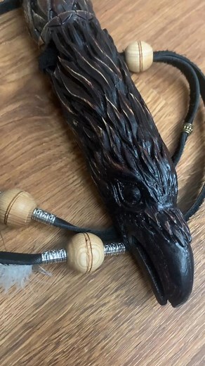 Raven Flute A minor. 440Hz. carved from ash #flute #flutelife #nativeamericanstyleflute #wood #makingflute #woodwork #woodflute #woodworking #woodcarving | Vadim Putyato Singing BlackBuffalo