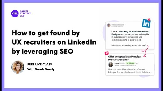 How to apply SEO to Your LinkedIn so UX Recruiters Hiring Mangers Can Find You | Sarah Doody