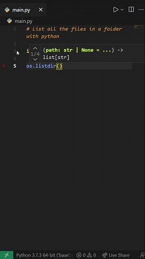 List out all the files in a folder with python