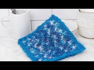 Crochet Color Block Scrubbing Dishcloth