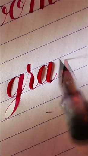 Writing “grace” in Red Ink | Elegant and Satisfying Calligraphy 🖋️❤️ #calligraphy #satisfying