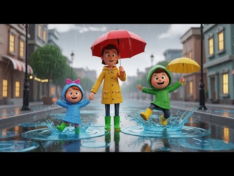 Jumping Up and Down in a Puddle | Fun Rainy Day Song for Kids | Toddler Songs USA