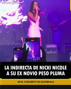 "ESPERO QUE TE DÉ LA CARA, CUANDO ME VEAS MAÑANA" 🎶 💔 Nicki Nicole volvió a los escenarios días después de su ruptura con Peso Pluma, luego de que se haga viral un video del cantante con una mujer de la mano, entrando a un casino en Las Vegas 👉 En el concierto que realizó en Guatemala, la artista rosarina hizo "fuck you" mientras cantaba "Entre Nosotros". El público presente le mostró su total apoyo por el momento que atraviesa: “Tú me decías que por mí te morías, pero era otra la que preferí