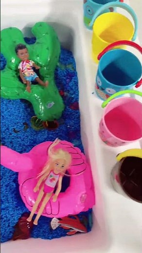 Here’s my new sensory table for our ocean theme