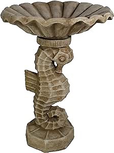 Seahorse Concrete Bird Bath Seahorses Garden Bird Sculpture