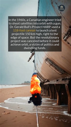50K views · 188 reactions | Canada once tried to shoot satellites into orbit with a giant cannon. #history #didyouknow #historyfacts | Intriguing Archaeology | Facebook