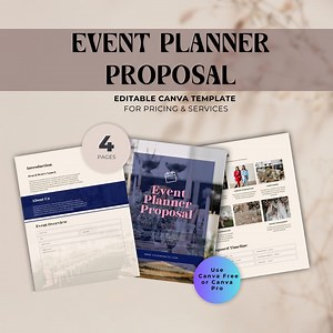 Event Planner Proposal Canva Template | Editable Canva PDF | Wedding, Party & Corporate Event Proposal | Event Planning Document - Etsy