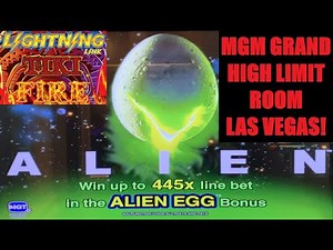 HIGH LIMIT ALIEN SLOT MACHINE! SCARY FUN! + LIGHTNING LINK TIKI FIRE SLOT PLAY! BONUSES!
