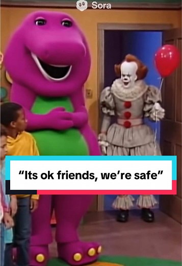 Pennywise Meets Barney: A Unique Crossover Adventure