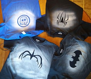DIY spray paint t-shirts with free printable stencils