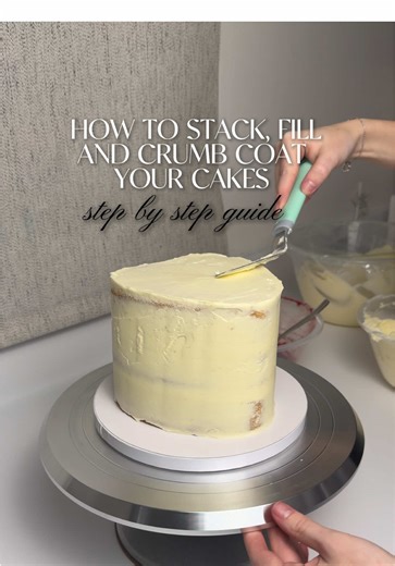 Beginner bakers SAVE this! 🍰 #cakeguide #crumbcoat #stepbystep #fyp #foryou