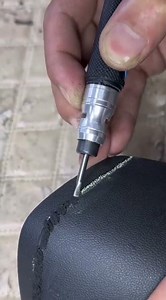 The scraping process on a material using a special machine neatly and meticulously