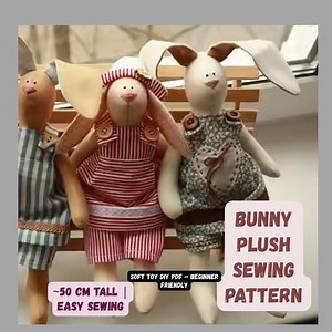 Giant Stuffed Animal Pattern | Beginner Rabbit Plush | A4 & US Letter Printable - Etsy