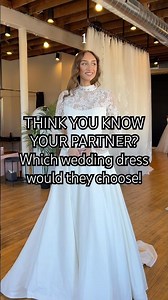 Think you know your partner? Which wedding dress would you choose? 💌 #bridetobe #sayyestothedress