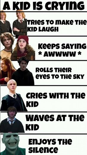 How Harry Potter Characters React to a Crying Kid #shorts #meme #harrypotter