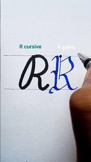 R cursive and R gothic font style