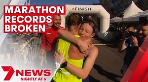 5.2K views · 66 reactions | It's not every day we have two marathon world records broken at the same time. It happened in Sydney on Sunday morning - and one is among the most glorious sporting accidents we've ever seen. www.7NEWS.com.au 7NEWS at 6pm. #Sydney #7NEWS | 7NEWS Sydney | Facebook