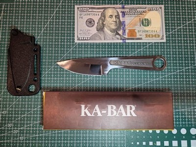 Ka-Bar Wrench Fixed Knife 3" Blade 425 Carbon Steel One Piece. | eBay