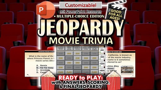 Digital Movie Trivia Jeopardy Game for Powerpoint (editable) - Etsy