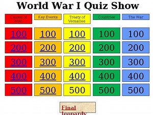 Quiz Show on World War I