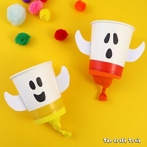 17 reactions | Super fun pom pom popper ghost craft for kids! https://www.thecrafttrain.com/pom-pom-popper-ghosts/ | The Craft Train | Facebook