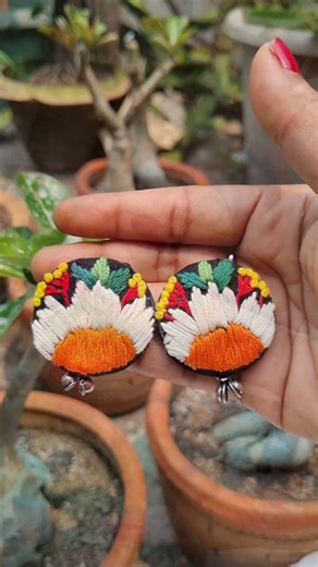 Hand-Stitched Elegance: Making of a Floral Embroidery Jewelry Set 🧵✨