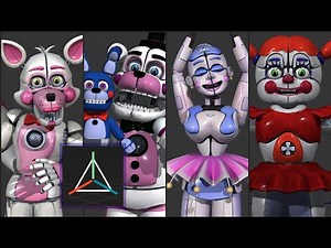 Funtime Animatronics for Prisma 3D - FNaF Sister Location Low Poly Models - DOWNLOAD (P3D)