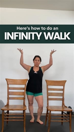 Allow me to introduce you to the incredible “Infinity Walk” developed Dr. Sunbeck (she also wrote a book about it). She works primarily with children who have learning disabilities and as a result of her work, she found doing vestibular work helped them significantly. ⁣ ⁣ She had to come up with a way to give them vestibular exercises that was fun AND also integrated other movement characteristics, without assigning them “rehab drills” to perform.⁣ ⁣ And so evolved the 𝗜𝗡𝗙𝗜𝗡𝗜𝗧𝗬 𝗪𝗔𝗟𝗞.