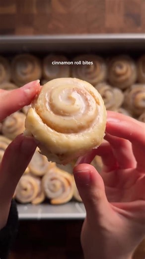 cinnamon rolls bites dough: 3/4 cup (180g) warm milk 1 pack (7g) instant yeast 1/4 cup (50g) sugar 1 egg 1 egg yolk (I ended up using only 1 egg but either works!) 1/4 cup (57g) melted unsalted butter 3 cups (360g) bread flour 3/4 tsp (4g) salt *add warm milk into a large bowl and sprinkle on the yeast. give it a little mix and then add in the sugar, eggs, and melted butter. note: if you’re using active dry yeast, you’ll need to activate it in warm milk and sugar first before adding the other in