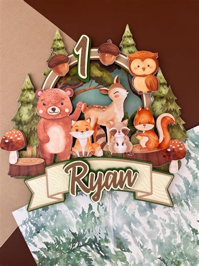 Woodland Animals Cake Topper, Forest Animals Birthday Decoration - Etsy