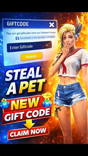 Steal a Pet NEW GIFT CODE 🎁 working ✅ #freefire #craftland #stealapetmap #newupdate #giftcode