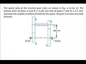 KTOM : GEARS & GEAR TRAINS (07) Problem - 1, 2 [Compound & Reverted Gear Train]