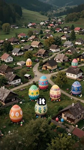 Ciocănești – houses painted like Easter eggs #HiddenGems #VisitRomania #ArchitectureLovers