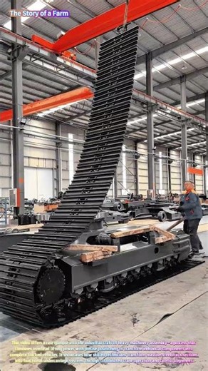 Heavy Assembly: Watch a Crane Install Massive Track Pads on an Excavator Chassis! 🏗️⚙️