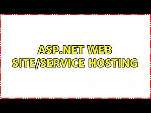 ASP.NET Web site/service hosting (3 Solutions!!)