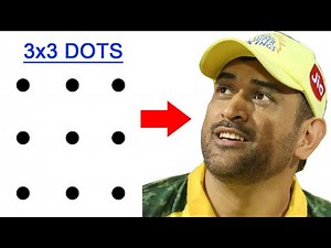 MS Dhoni drawing from 9 dots easy - How to draw CSK player MS Dhoni drawing easy step by step