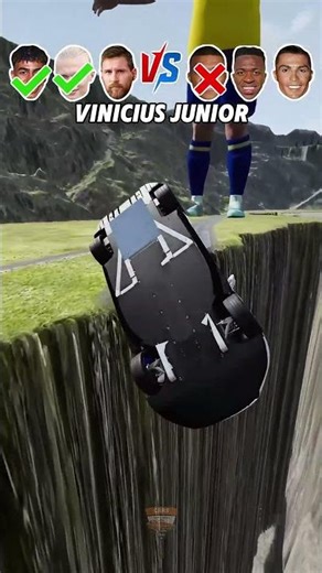 Messi Cars Team vs Ronaldo Cars Team Jump Challenge #Shorts #beamngdrive