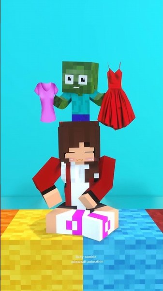 JJ girl Left or Right_ 😮😜 #minecraftanimation