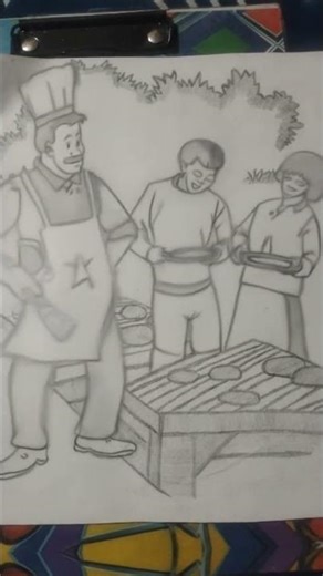 chef cooking shading sketch 😁😁😁