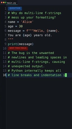 Wait, Python Does This?: Why do multi-line f-strings mess up your formatting?