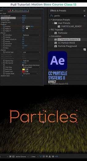 Turn any word into a burning particle trail with CC Particle Systems II in After Effects #shorts