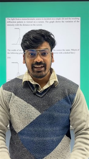 Physics with Inder on Instagram: "Single Slit Diffraction Graph | Most Important Wave Optics Question This single slit diffraction intensity graph question is one of the most confusing and important problems for Class 12 Physics students. When the slit width increases, what happens to the central maxima — wider or narrower? Many students make mistakes in this concept and lose easy marks in Boards, NEET, and other entrance exams. In this reel, I explain the single slit + graph concept in the simp