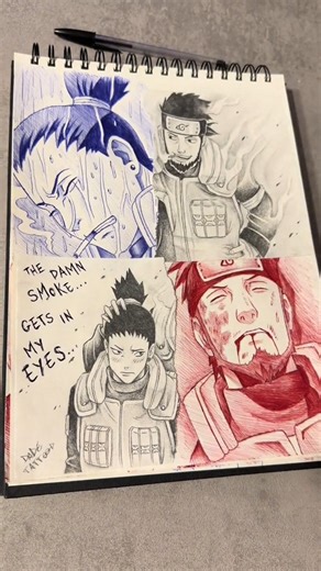 127K views · 5.8K reactions | Shikamaru x Asuma : @dadetattoo #shikamaru #asumasarutobi #naruto #narutoshippuden #anime #drawing | On Spotlight | Facebook