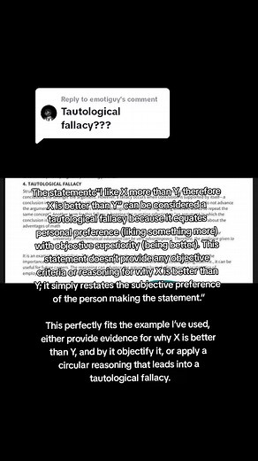 Replying to @emotiguy A tautological fallacy is not an oxymoron.