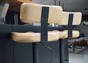 Bar Stools With Backs Swivel, Wooden Counter Stools, Solid Wood and Handcrafted, Oak Kitchen Bar Stool, Scandinavian & Industrial - Etsy UK