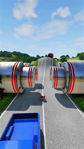 Can This Car Survive the Giant Rollers? 😱🚗