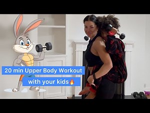 20 min Upper Body Workout at Home for moms & kids | family fun fitness