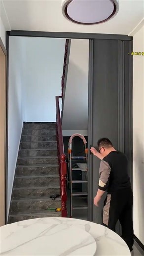 Trackless Hidden Honeycomb Folding Door, Staircase Folding Door, Sliding Door, Kitchen Door,